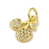 Brass Micro Pave Clear Cubic Zirconia Charms KK-M283-17B-01-2