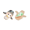 Peking Opera Cat Alloy Enamel Cabochons AL-CBA1A6F-04KCG-B-2