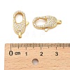 Oval Brass Micro Pave Clear Cubic Zirconia Lobster Claw Clasps KK-I354-01G-03-3