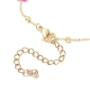 Brass Glass Flower Link Bracelets for Women BJEW-JB12383-5