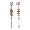 Natural Freshwater Shell Stud Dangle Earrings EJEW-JE07250-2
