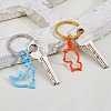 32Pcs 4 Styles Zinc Alloy Enamel Swivel Clasps FIND-HS0002-01-6