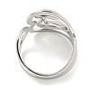 Non-Tarnish Hollow Heart 304 Stainless Steel Open Cuff Finger Rings for Women RJEW-P114-08P-3