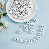 20Pcs White Cube Letter Silicone Beads 12x12x12mm Square Dice Alphabet Beads with 2mm Hole Spacer Loose Letter Beads for Bracelet Necklace Jewelry Making JX432Z-3