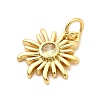 Sun Brass Micro Pave Cubic Zirconia Pendants KK-C134-11G-05-2