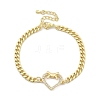 Brass Micro Pave Clear Cubic Zirconia Link Bracelets BJEW-Z082-03G-02-4