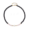 Natural Lava Rock Beaded Necklaces NJEW-JN04856-4