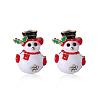 Lovely Christmas Snowman Alloy Rhinestone Enamel Stud Earrings EJEW-N0020-069-1