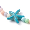 Beach Starfish Synthetic Turquoise Link Bracelets BJEW-JB10238-04-2
