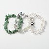 Multi-strand Gemstone Chips Stretch Bracelets X-BJEW-PH00610-04-1