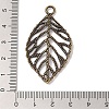 Tibetan Style Alloy Filigree Leaf Pendants TIBEP-Q040-023AB-NR-3