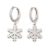 Christmas Snowflake 304 Stainless Steel Dangle Earrings EJEW-L283-090P-1
