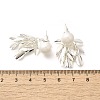 Brass Leaf Stud Earrings LS-EJEW-A121-11S-3