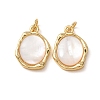Brass & Natural White Shell Pendants SH-CBA2F11-19A-G-1