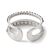 304 Stainless Steel Open Cuff Ring for Women RJEW-F166-09P-01-3