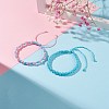 2Pcs 2 Colors Peach Blossom Braided Cord Bracelet BJEW-JB07610-03-2