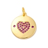 Brass Micro Pave Cubic Zirconia Pendants KK-U033-11G-01-1