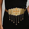 Bohemian Style Alloy Coin Link Chain Flower Body Belly Chains with Heart Tassel for Women WL4695-5