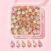 100Pcs Glass Connector Charms PALLOY-FZ00018-6