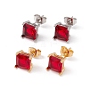 6 Pairs Tiny Cubic Zirconia Square Stud Earrings EJEW-G291-01C-M-2