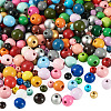 300Pcs 3 Styles Round Natural Wood Beads WOOD-TA0003-04-3