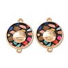 Printed Alloy Enamel Connector Charms AL-CBA2638-02B-1