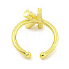 Rack Plating Brass Open Cuff Rings for Women RJEW-F162-01G-K-3