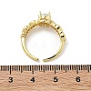 Brass Micro Pave Cubic Zirconia Cuff Open Rings RJEW-C163-25A-G-5