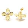 Flower Rack Plating Brass Stud Earrrings EJEW-L097-25G-1