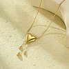 304 Stainless Steel Pendant Necklaces for Women NJEW-U040-02D-G-1