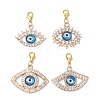 Evil Eye Alloy Rhinestone & Resin Pendant Decorations HJEW-JM02973-1