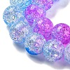 Spray Painted Crackle Glass Beads Strands DGLA-C002-6mm-05-4