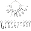 10Pcs 10 Style Killer's Weapon Theme Alloy Pendant Locking Stitch Markers HJEW-CJ00010-1