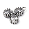 304 Stainless Steel Cubic Zirconia Pendants STAS-R141-02P-06-2