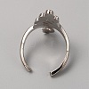 Alloy Peacock Cuff Ring Settings for Rhinestone RJEW-WH0001-21P-2