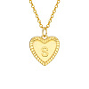 Golden Tone Brass Cable Chain Letter Heart Pendant Necklaces for Women PW-WG67FD6-19-1