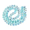 Electroplate Transparent Glass Beads Strands EGLA-N056-01A-03-2