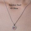 201 Stainless Steel Hollow Shell Pendant Necklace NJEW-OY001-50-3