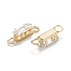 Brass Clear Cubic Zirconia Links Connectors ZIRC-G170-16G-3