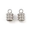 Tarnish Resistant 201 Stainless Steel Cord Ends X-STAS-R063-27-3