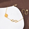 Sports Brass Micro Pave Cubic Zirconia Infinity Link Bracelets BJEW-D386-01D-G-1