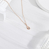 1Pc Alloy Clear Cubic Zirconia Teardrop Pendant Necklaces for Women NJEW-LP0004-14RG-3