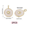 2Pcs Brass Enamel Pendants KK-TADJ0001-15B-3