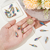 Fingerinspire 16Pcs Electroplated Raw Rough Natural Quartz Crystal Copper Wire Wrapped Pendants FIND-FG0003-30A-3