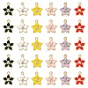 30Pcs 6 Colors Flower Alloy Enamel Pendants ENAM-CJ0006-21-1