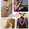 2Pcs 2 Styles Acrylic Cuban Link Chain Necklaces & Bracelets Jewelry Sets SJEW-SP0001-01P-7