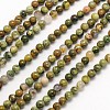 Round Natural Rhyolite Jasper Beads Strands G-N0166-39-4mm-1