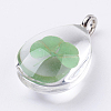 Glass Dried Flower Pendants GLAA-K018-C-2