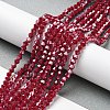 Opaque Solid Color Electroplate Glass Beads Strands GLAA-F029-P4mm-C01-4