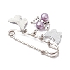 8Pcs 8 Colors Acrylic Pearl Iron Brooches JEWB-BR00181-5